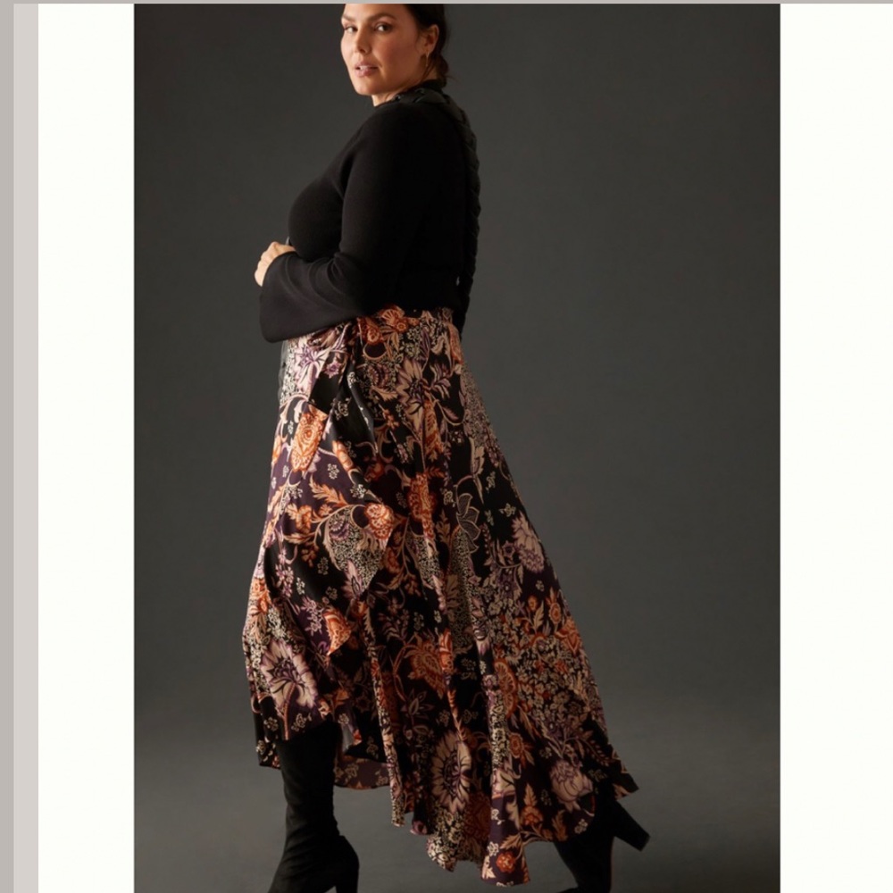 NWT Anthropologie Maeve Ruffled True Wrap Floral Flowy Maxi Skirt - Picture 9 of 17